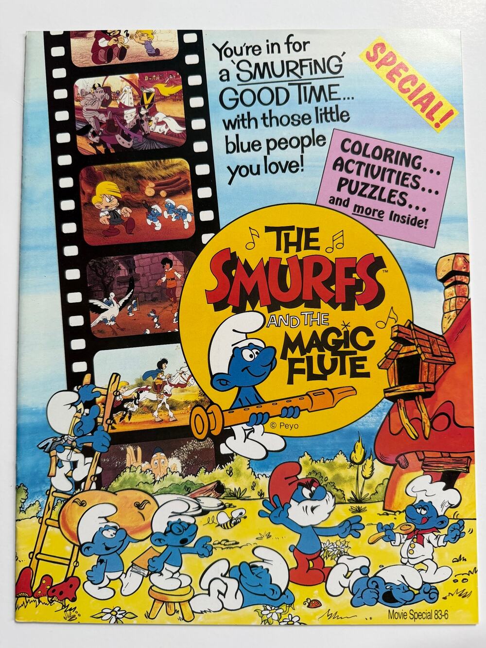 1983 The Smurf and the Magic Flute Movie Program Papa Smurf, Smurfette Animated